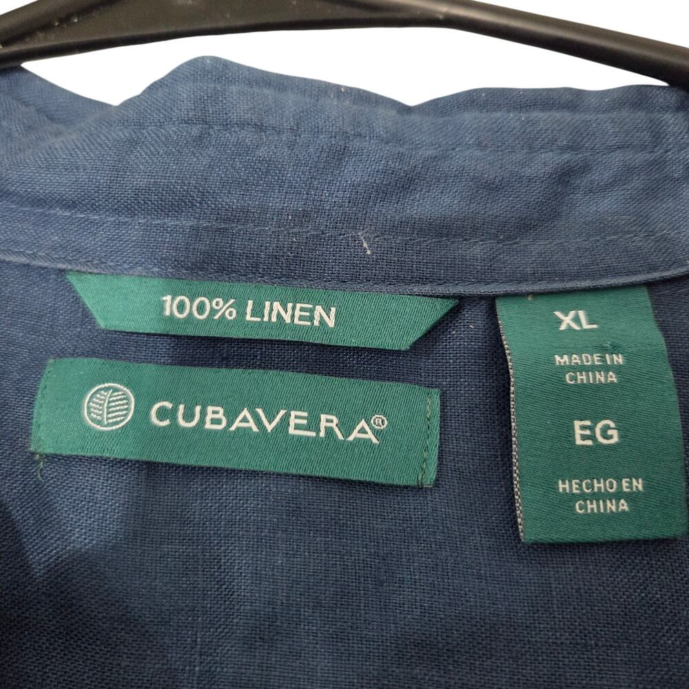 Men's Guayabera 4 Pocket 100% Linen Long Sleeve XL Shirt - Picture 2 of 8